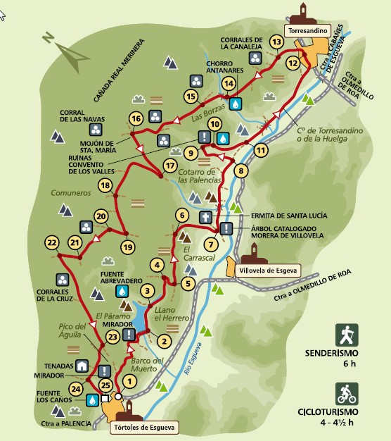 Mapa del Sendero de la Morera y de los Valles